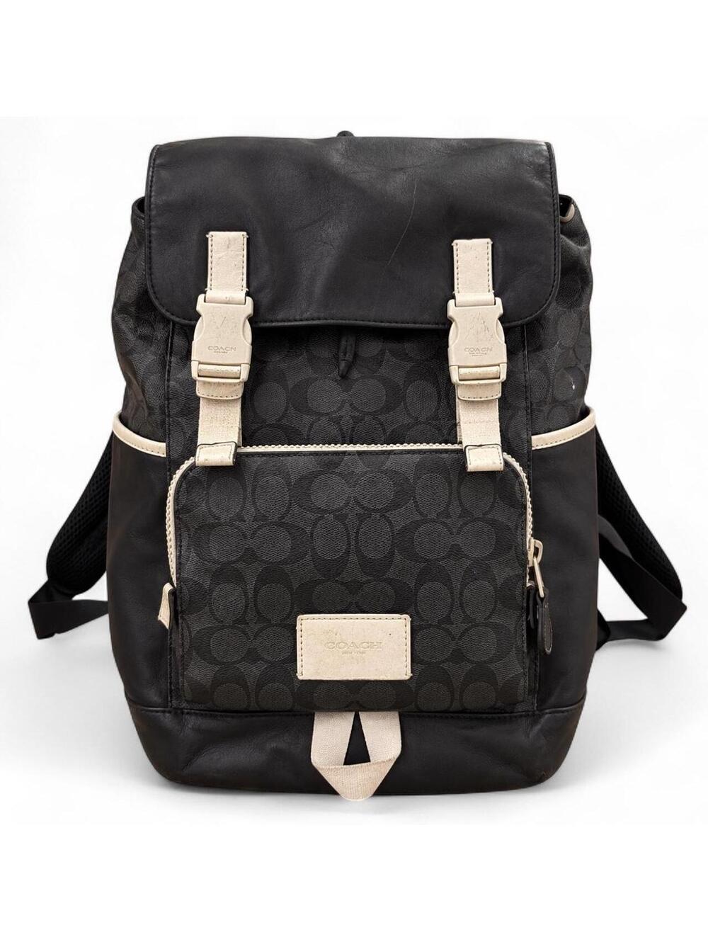 Womens Authentic Coach Monogram Leather Backpack
